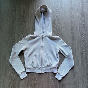 Aritzia TNA waffle knit cropped zip up